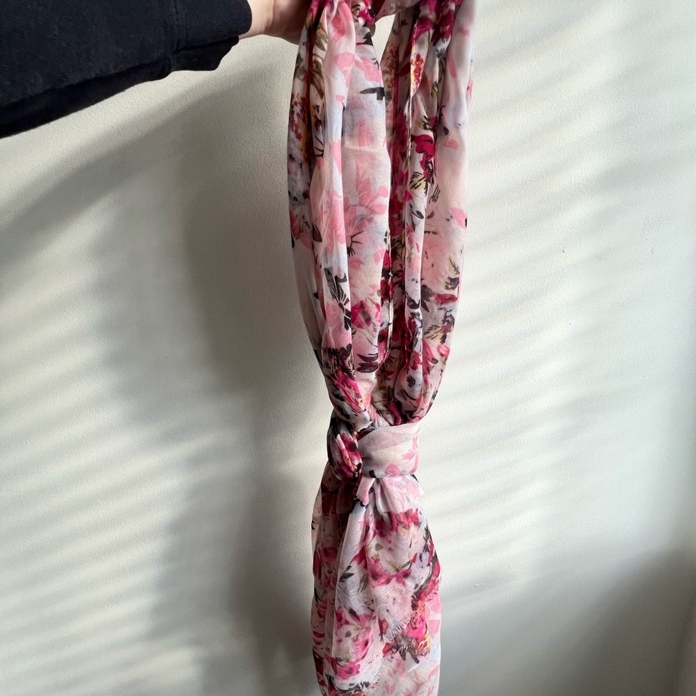 Pink Floral Scarf 🌸